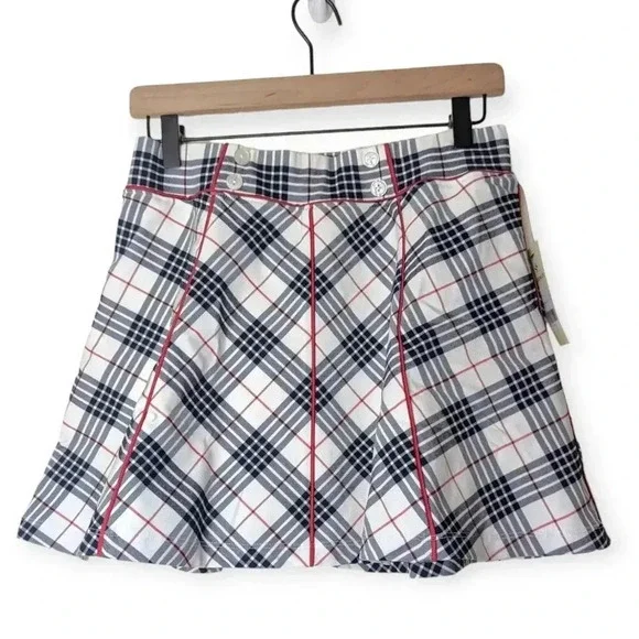 Tuckernuck Americana Plaid 15 Inch Woven Renee Golf Skirt Size Medium NWT - Picture 10 of 14